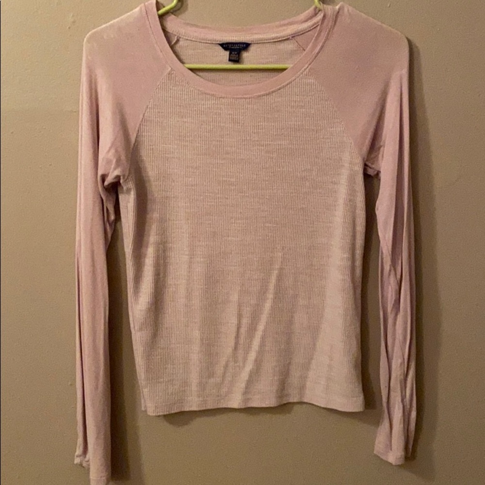 Blush colored long sleeve shirt